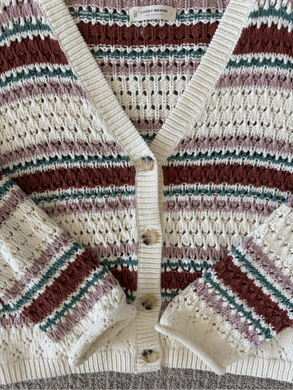 Lucky Brand Button Front Knit Sweater - Picture 4 of 4